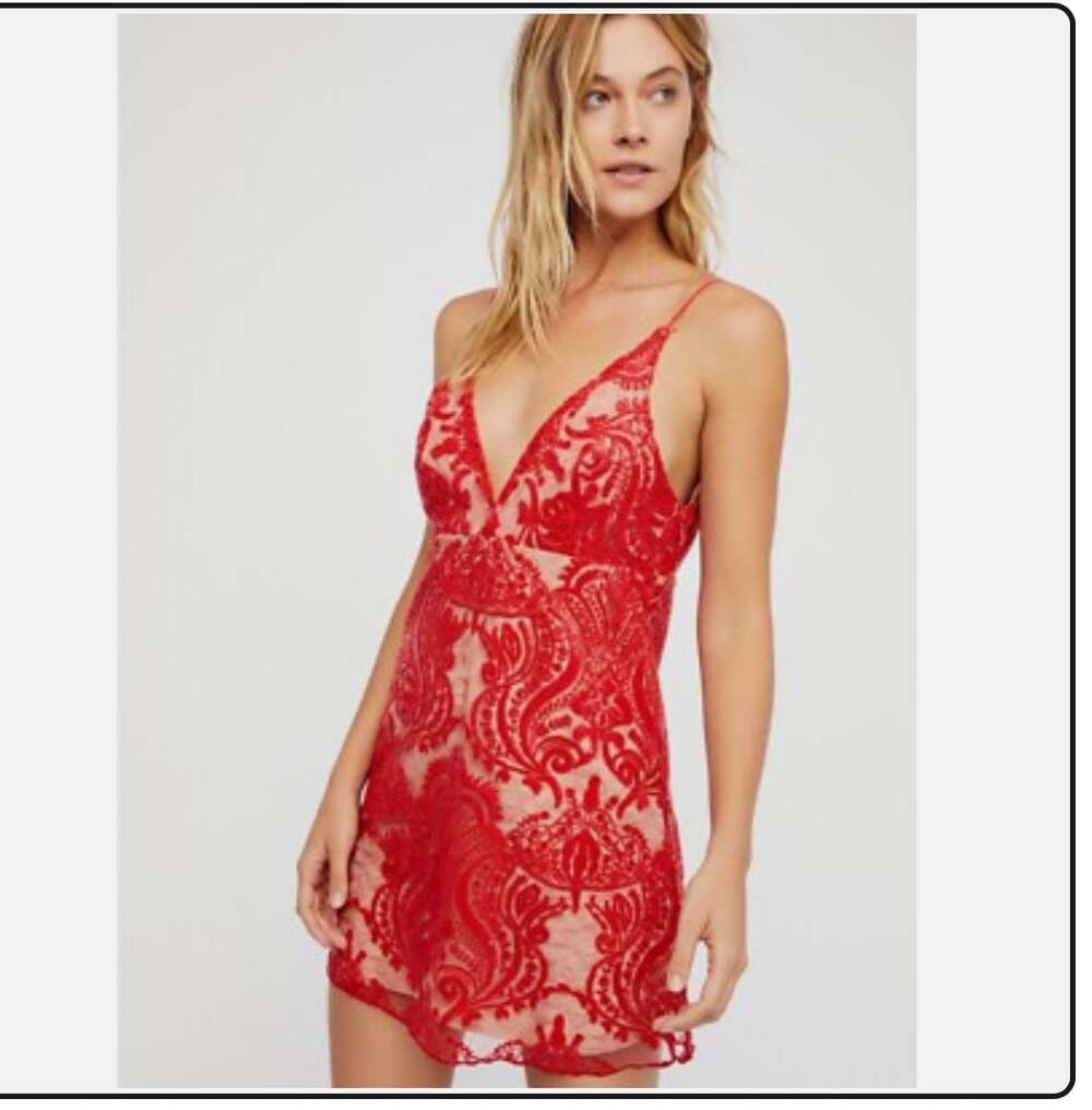 Free People Red Lace Mini Dress